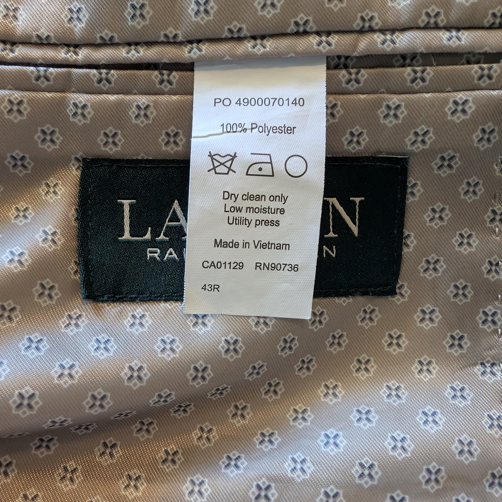 Lauren by Ralph Lauren Men’s Seersucker Suit – Tan & Cream (43R Jacket / 34x31 - Picture 6 of 10